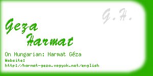 geza harmat business card