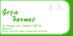 geza harmat business card